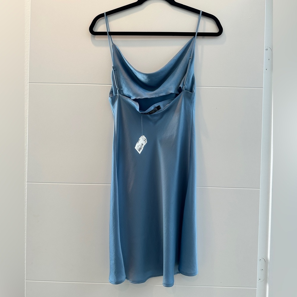 Blue Life Satin Spaghetti Strap Mini Dress XS | Formal Event Summer Party NWT - Picture 9 of 11